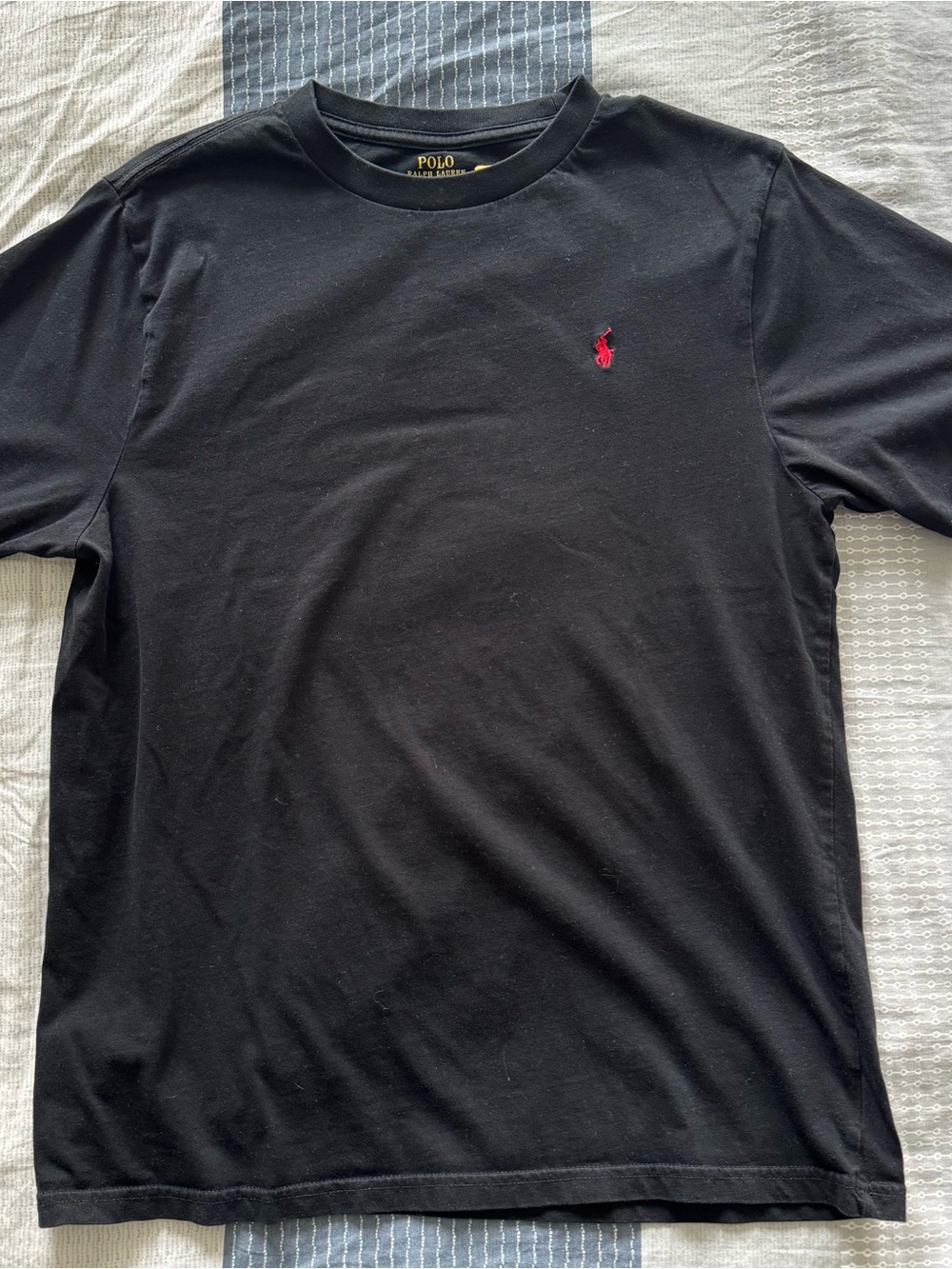 Polo by Ralph Lauren Black Short-Sleeve Crewneck Tee with Red Polo Pony